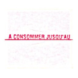 Rol met 1500 etiketten "A consommer jusqu'au" (in het Frans) 18 x 16 mm Sato Duo 16 fluo oranje
