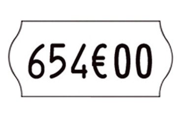 Etiquetas blancas 26 x 12 mm para etiquetadora Kendo - rollo de 1500 etiquetas