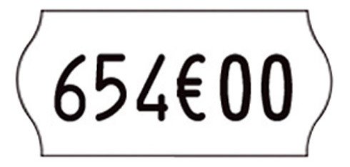 Etiquetas blancas 26 x 12 mm para etiquetadora Kendo - rollo de 1500 etiquetas