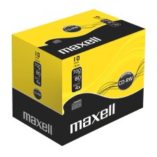 Pack 10 CD-RW MAXELL JEWELL 700MB 52X