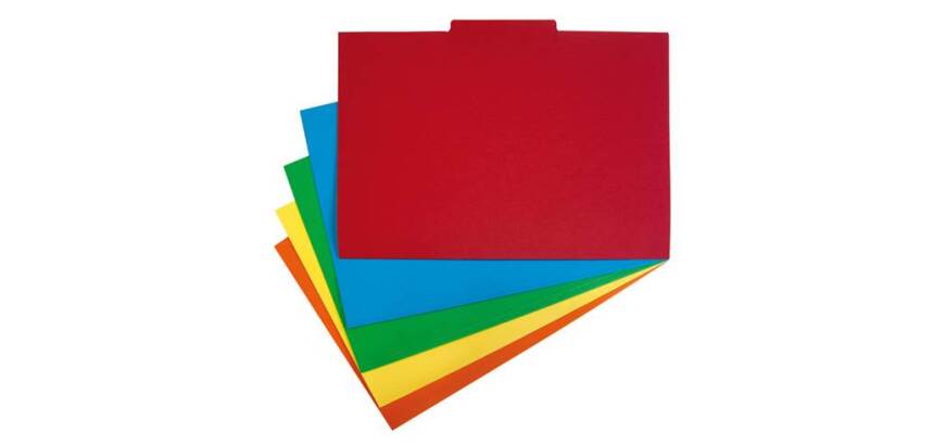 Subcarpetas de cartulina con pestaña central 230 g Folio - Paquete de 50