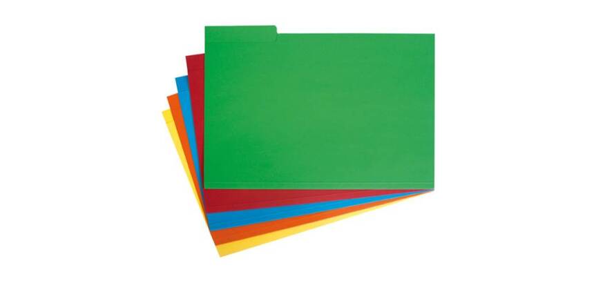 Subcarpetas con pestaña lateral de 230 g A4 - Paquete de 50