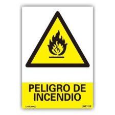 Señal " Peligro de Incendio " PVC 21x30 cm