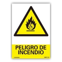 Señal " Peligro de Incendio " PVC 21x30 cm