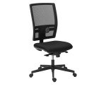 Chaise de bureau Bruneau Activ' - Tissu et maille - Dossier haut avec soutien lombaire - Pieds noirs