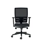 Chaise de bureau Bruneau Activ' - Tissu et maille - Dossier haut avec soutien lombaire - Pieds noirs