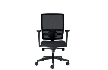 Sedia direzionale Bruneau Activ' schienale in rete con braccioli 1D inclusi