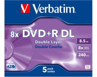 DVD+ R DOBLE CARA 2.4 x 8,5 GB VERBATIM caja de 5