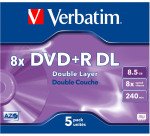 DVD+ R DOBLE CARA 2.4 x 8,5 GB VERBATIM caja de 5