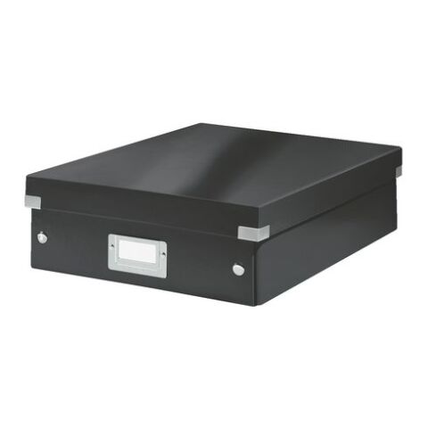 Caja de almacenamiento de cartón Leitz Click & Store Wow con separadores 10,5 x 27,8 x 36,8 cm color negro