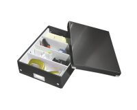 Boîte de rangement carton Leitz Click&Store Wow avec séparateurs H 10,5 x L 27,8 x P 36,8 cm noire
