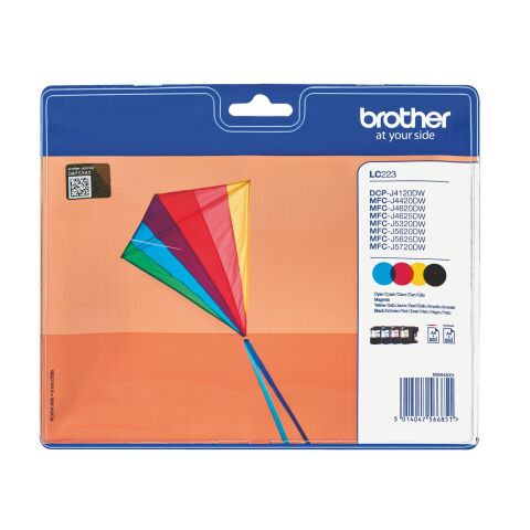 Brother LC223 Pack 4 cartuchos originales negro + tricolor (4 x 550 páginas)