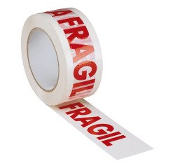 Cinta adhesiva polipropileno impreso "Frágil" 28 micras 66 m x 50 mm