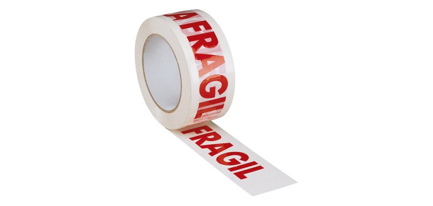 Cinta adhesiva polipropileno impreso "Frágil" 28 micras 66 m x 50 mm