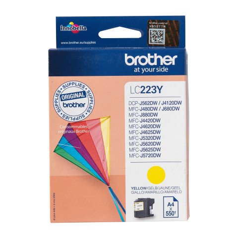 Brother LC223Y cartucho original Amarillo (550 páginas)