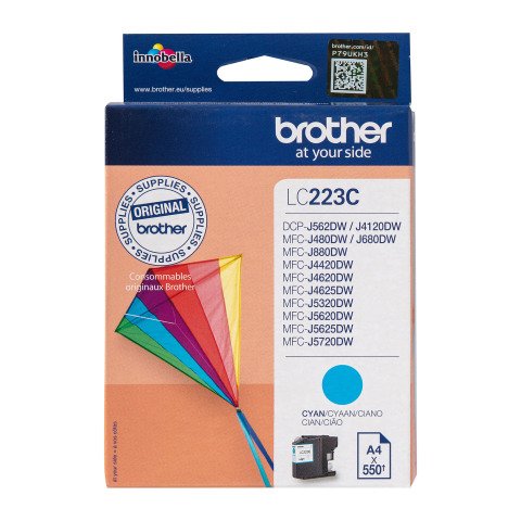 Brother LC223C cartucho original Cian (550 páginas)