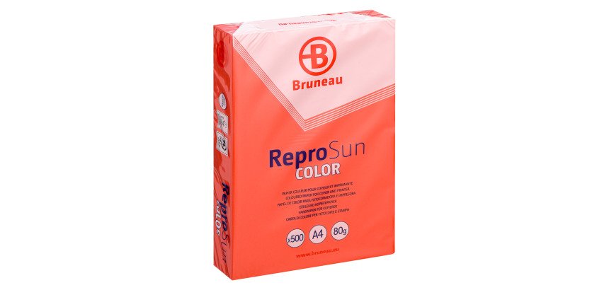 Papier couleur A4 80 g Bruneau Reprosun couleurs vives - Ramette de 500 feuilles