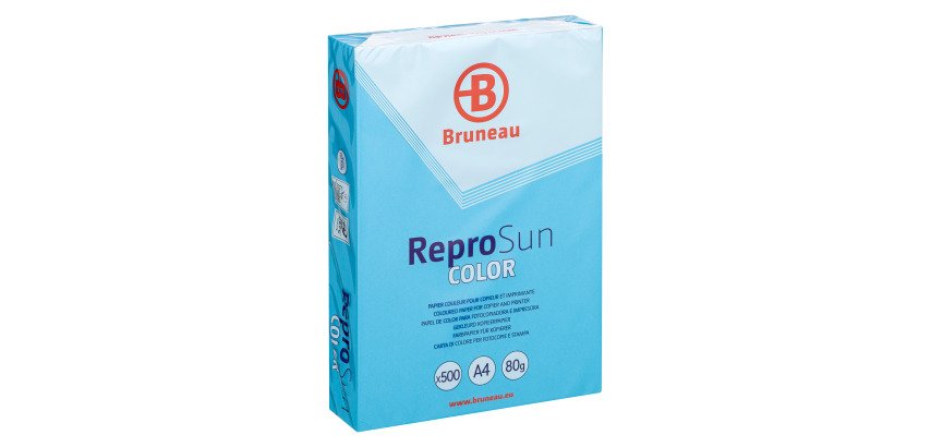 Papier couleur A4 80 g Bruneau Reprosun couleurs vives - Ramette de 500 feuilles