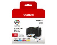 Canon PGI1500 XL Pack 4 cartuchos originales negro + tricolor de alta capacidad (1200 + 3 x 900 páginas)