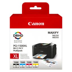 Canon PGI1500XL Pack 4 Cartridges hohe Kapazität schwarz + Farben für Tintenstrahldrucker
