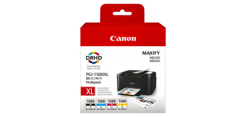 Canon PGI1500XL pack 4 cartouches haute capacité noire + couleurs pour imprimante jet d'encre