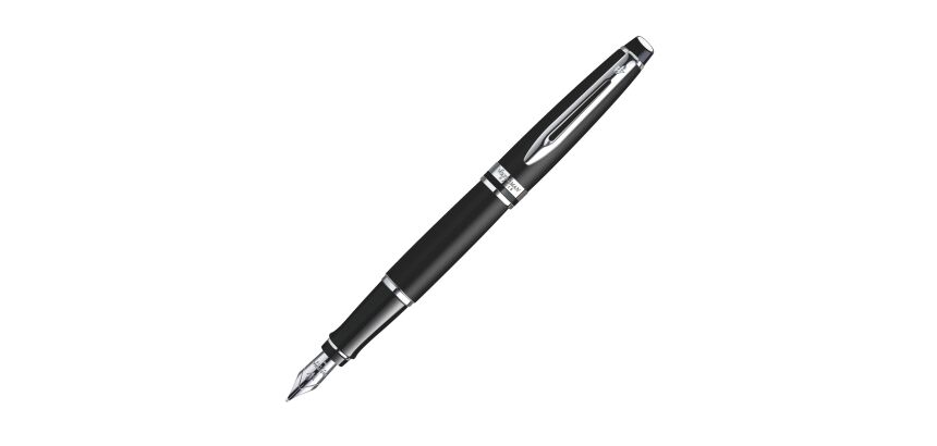 Stylo plume Waterman Expert corps noir mat argent