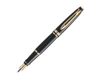 Stylo plume Waterman Expert corps noir laqué or