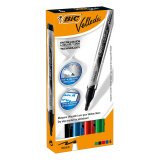 Marqueur effaçable Bic Velleda pointe ogive 2,2 mm - Boîte de 4 couleurs assorties classiques