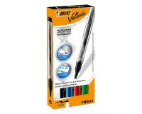 Paket mit 4 Whiteboardstiften Bic Velleda klassische Farben flüssige Tinte medium Kegelspitze 2,2 mm
