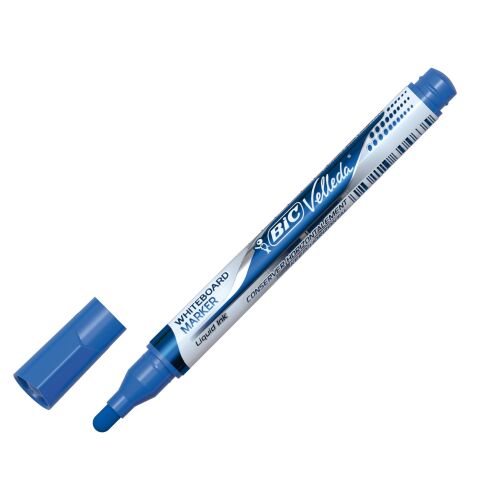 Rotulador de pizarra blanca Bic Velleda Pocket de tinta líquida punta cónica media azul