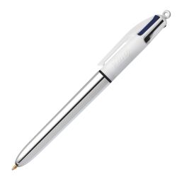 Boligrafo 4 colores Bic Shine metalizado plata