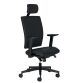 Silla de oficina Bruneau Activ' Sincro Plus tejido con reposacabeza negro y reposabrazos
