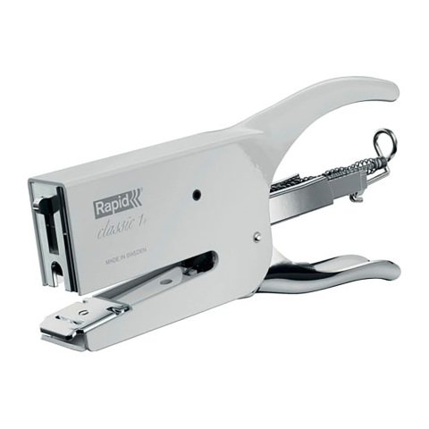 Grapadora de pinza Rapid K1 Classic Retro - grapas 26/6 y 26/8 - capacidad de 50 hojas blanca