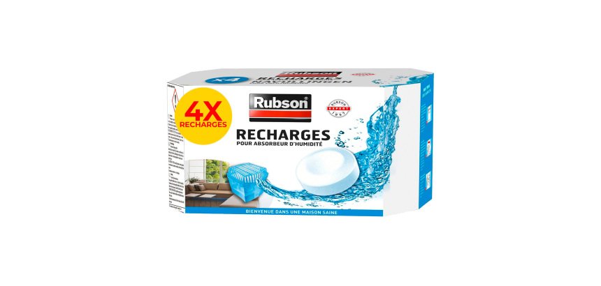 Recharge universelle Absorbeur d’humidité Rubson Basic - Boite de 4