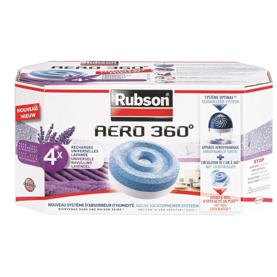 Box of 4 refills Aero 360° lavander for humidity absorber Rubson