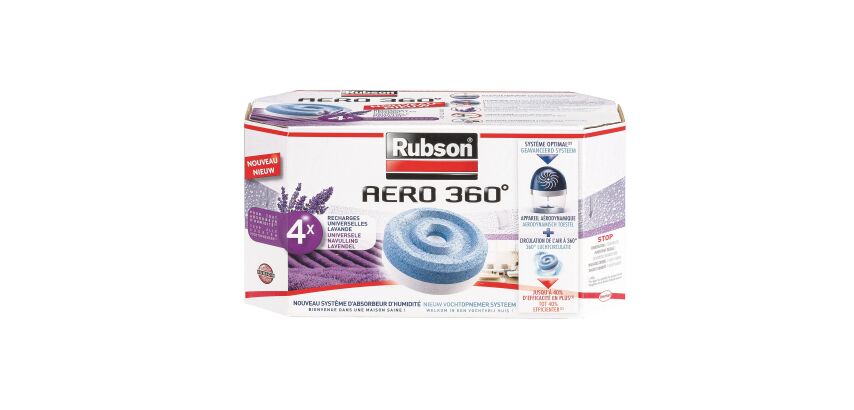 Recarga de lavanda Aero 360° para deshumidificador Rubson - Caja de 4.