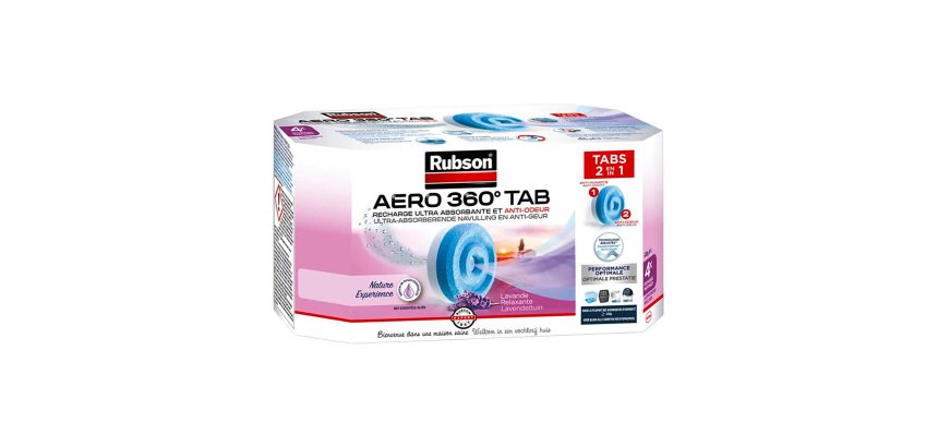 Recharge lavande Aero 360° pour absorbeur d'humidité Rubson - Boite de 4