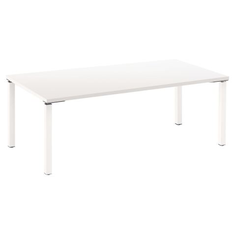 Mesa recta 200cm Eden Blanco claro patas Blancas