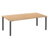Straight desk Eden direction metal base L 200 cm
