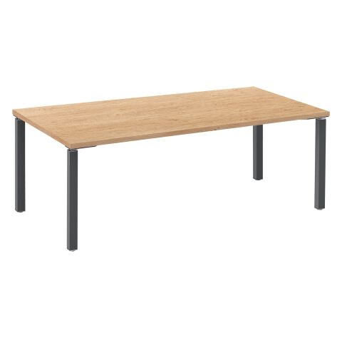 Mesa recta 200cm Eden Roble claro patas antracitas