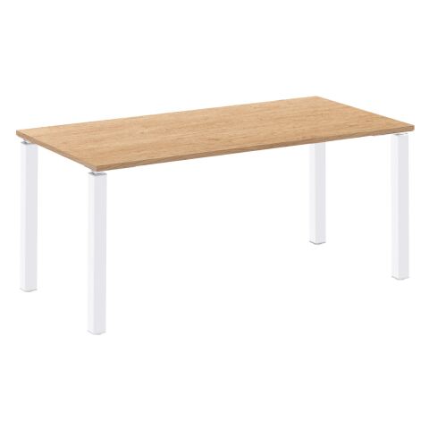Mesa recta 160cm Eden Roble claro patas Blancas