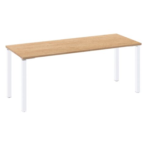 Mesa recta 180cm Eden Roble claro patas Blancas