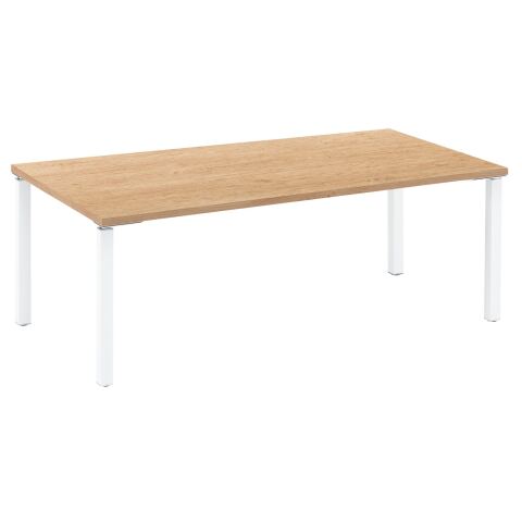 Mesa recta 200cm Eden Roble claro patas Blancas