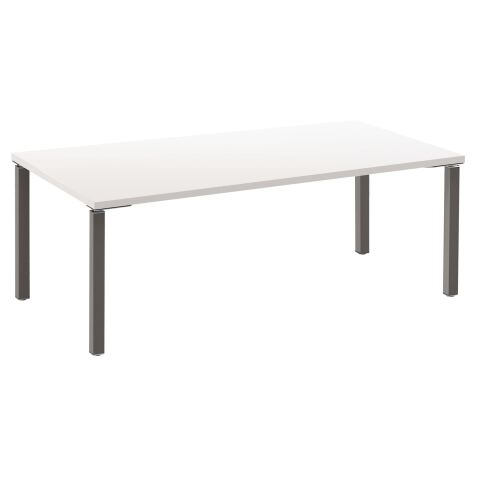 Mesa recta 200cm Eden Blanco claro patas antracitas