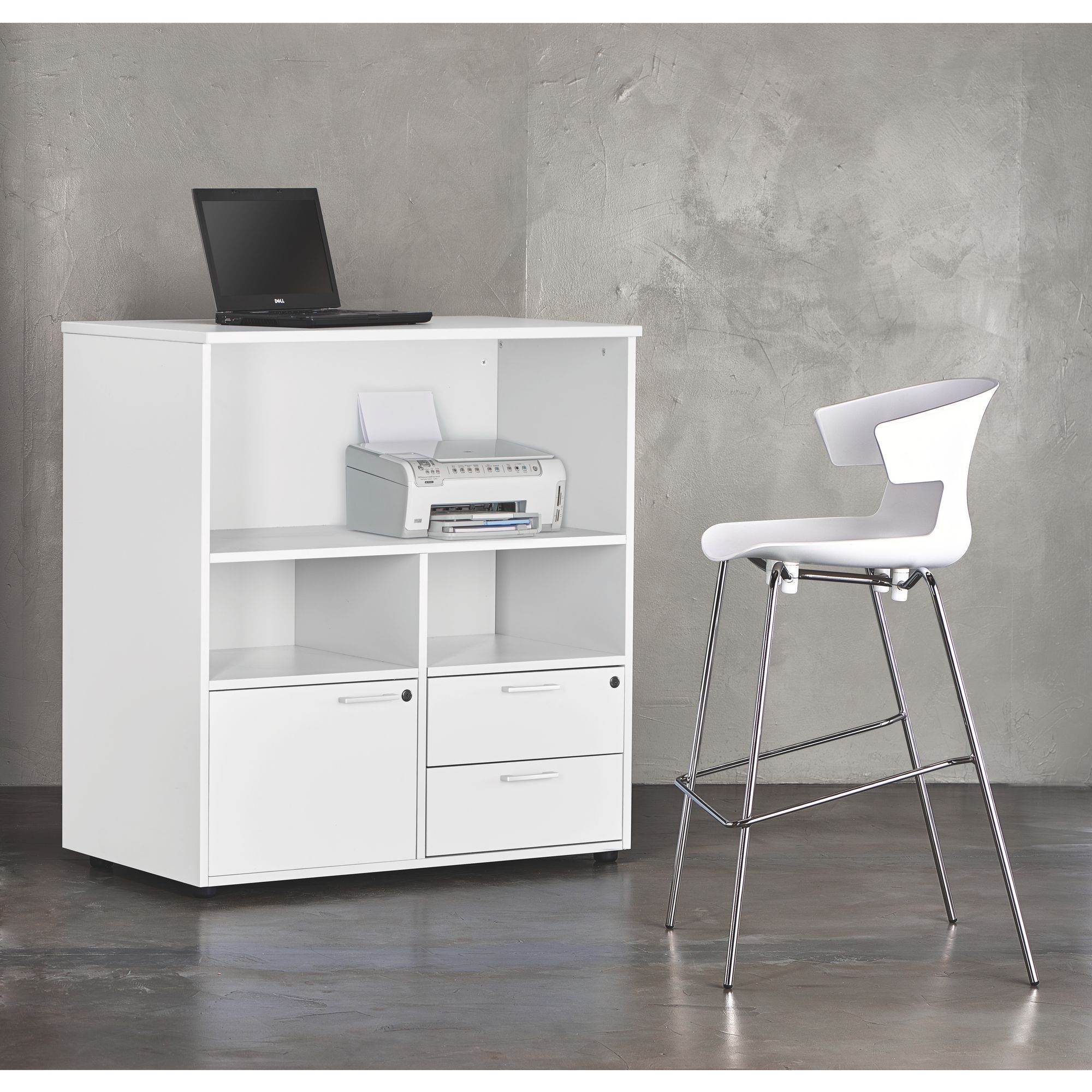 Tabouret Kove 4 pieds chromé H 74 cm