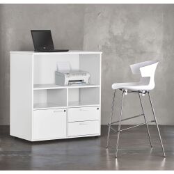 Tabouret Kove 4 pieds chromé H 74 cm