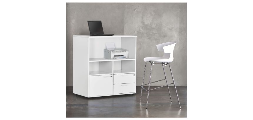 Tabouret Kove 4 pieds chromé H 74 cm