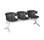 Chaises sur poutre métal Kove assise polypropylène