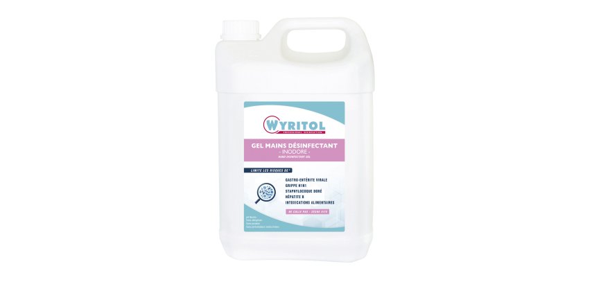 Gel hydroalcoolique désinfectant Wyritol Professional Desinfection - Bidon de 5 L