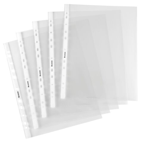 Pack of 100 perforated sleeves Bruneau A4 grained polypropylene 6/100e